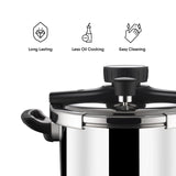 Versatil Triply Stainless Steel Pressure Cooker with Glass Lid – 3L, Induction Friendly 9413
