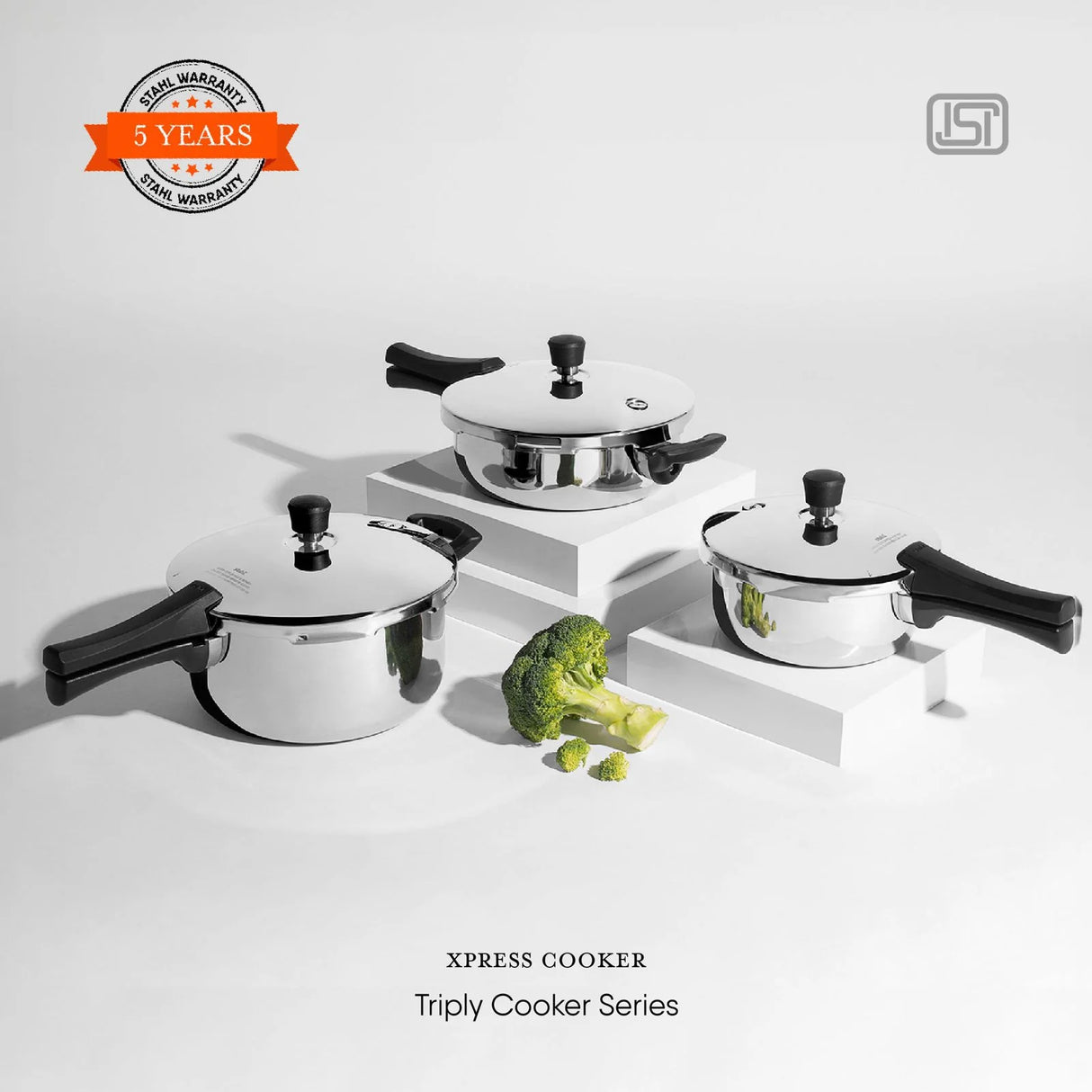 Xpress 9275 Triply Handi Pressure Cooker – Belly Design, Stainless Steel, Induction Friendly & Safe Cooking