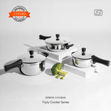 Xpress 9275 Triply Handi Pressure Cooker – Belly Design, Stainless Steel, Induction Friendly & Safe Cooking