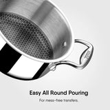 Steel Sauce Pot / Casserole - Triply Artisan Hybrid Series 6118 | HexaRidge Technology | Induction Safe | Stick-Resistant