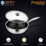 Tri-ply Hexa Cube Wok With Lid – 2.8L, 24cm