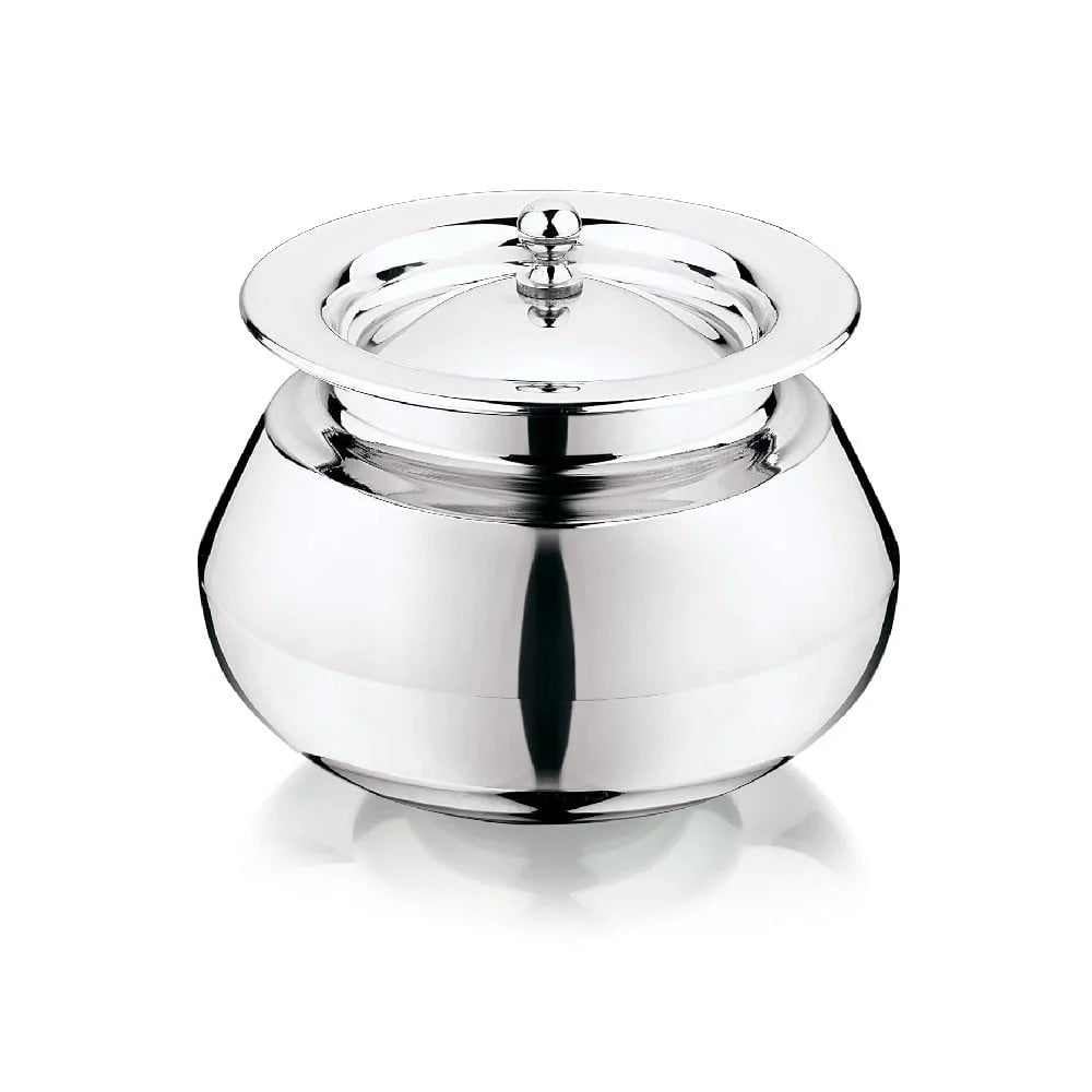 Mukti Stainless Steel Food Storage Handis & Cooking Pots|Curry Pots, Gravy, Rice Patilas, Biryani Kadhai & Topes|Zaika Handi with Lid|1750ml x 1pc