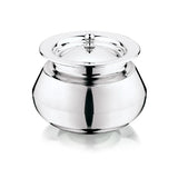 Mukti Stainless Steel Food Storage Handis & Cooking Pots|Curry Pots, Gravy, Rice Patilas, Biryani Kadhai & Topes|Zaika Handi with Lid|1750ml x 1pc