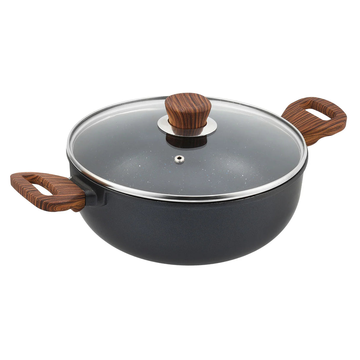 Zest Plus Die Cast Aluminium Non-Stick Kadai with lid- 24cm