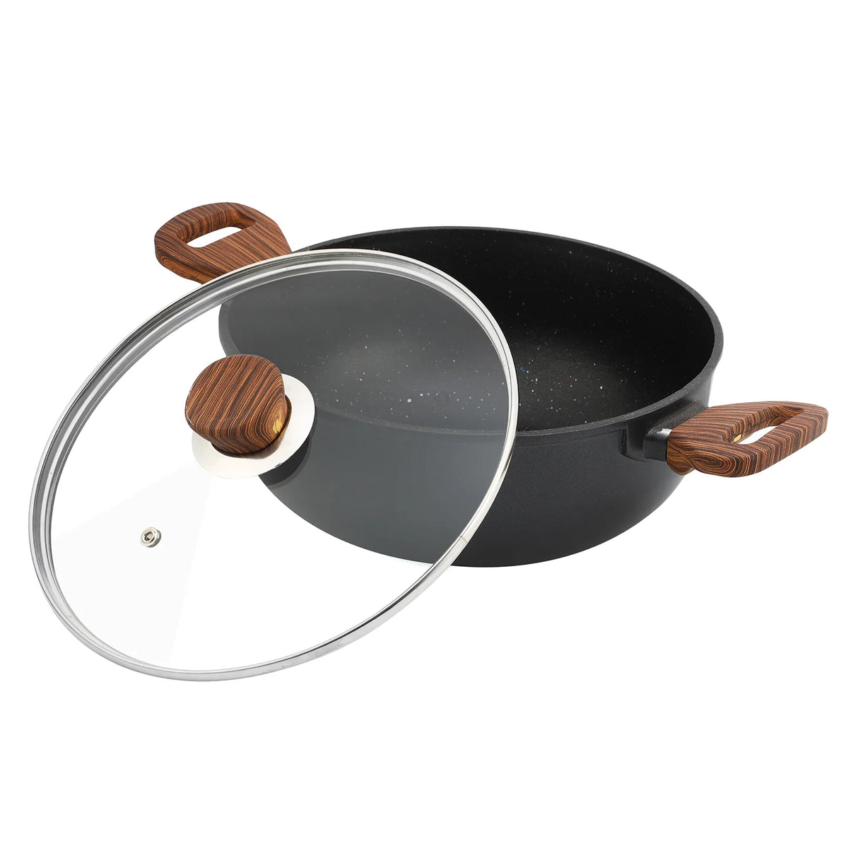 Zest Plus Die Cast Aluminium Non-Stick Kadai with lid- 24cm