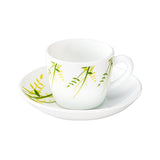 Borosil Larah Herbs Cup Saucer Green - Set 12 Pieces