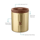 Vaya Preserve 1600 ml Gold - Vacuum Insulated Stainless Steel Food Storage Container Set, Hot Serve Stainless Steel Casserole, 2 x 300 ml + 2 x 500 ml, Color - Gold