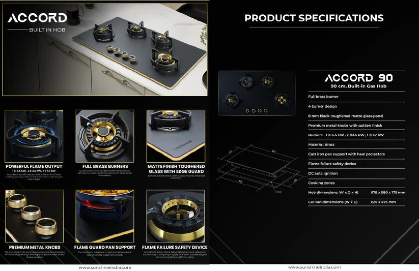 Accord 4B Built-In Hob 90 cm