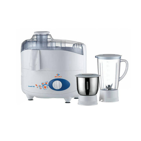 Buy BAJAJ FRESH SIP JMG 450-WATT JUICER MIXER GRINDER (WHITE) at the lowest price in India at Apnidukaan.com