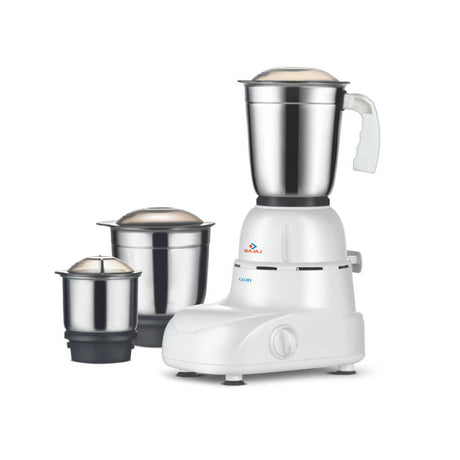 Buy Bajaj Glory 500-Watt Mixer grinder with 3 Jars (White) at the lowest price in India at Apnidukaan.com, Save UPTO 50% Off, All India Free Shipping, Click here to see all of our exclusive deals.
