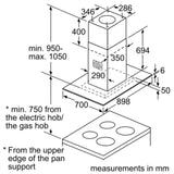 Bosch Chimney Serie 4 Island Hood DIG098G50I 90 cm clear glass