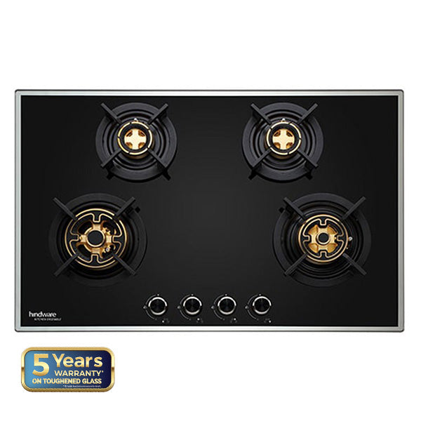 Hindware ADONIA 4B 80 CM Burner Hob Toughened Glass