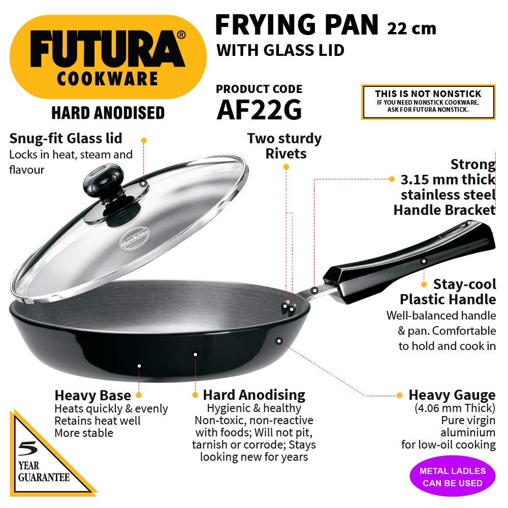 Hawkins Hard Anodised Futura Frying Pan 22 cm