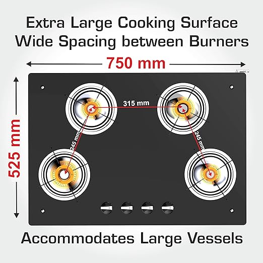 Vidiem Air Silver 4 Burner Cooktop