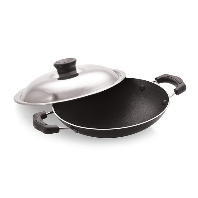 Anjali AppamChetty with Stainless Steel Lid, (21cm) (Non-Stick)