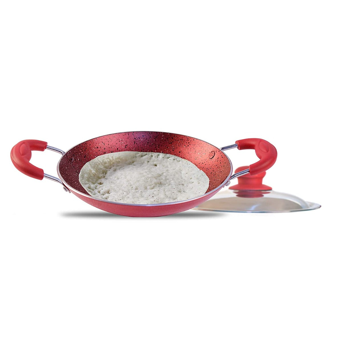 Wonderchef 20cm Aluminium Appachetty with Lid, (Crimson)