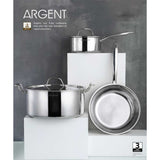 Bergner Argent Stainless Steel Kadai with Lid