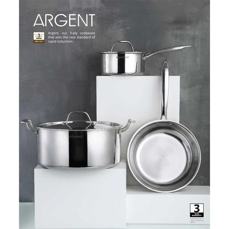 Bergner Argent Stainless Steel Kadai with Lid 32 Cm (BG-9951)