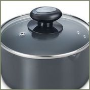 Prestige Hard Anodised Plus Range Of Cookware Milk Pan With Glass Lid