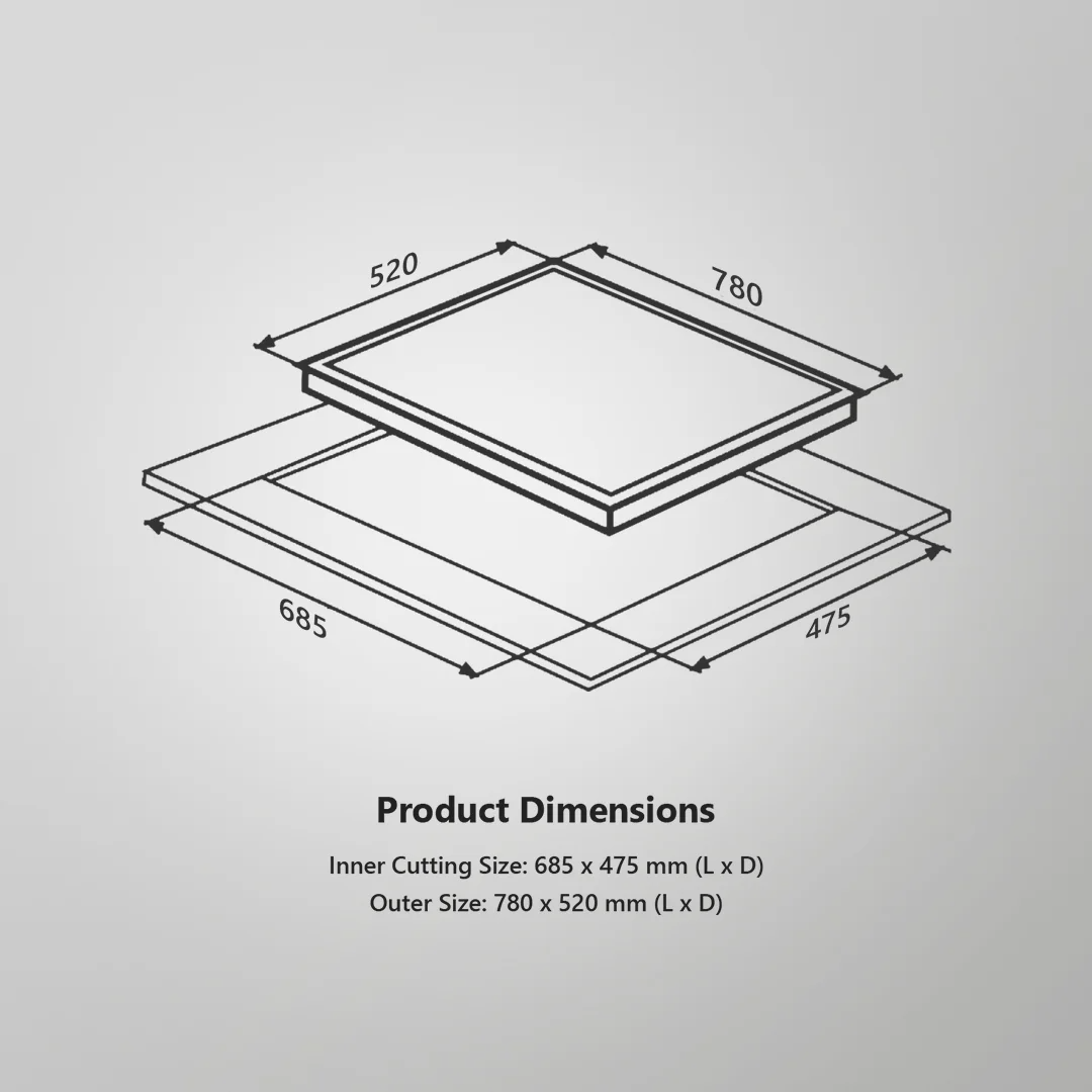 KAFF ASF 784 Tempered Glass WITH FFD AUTO ELECTRIC BUILT IN HOBS