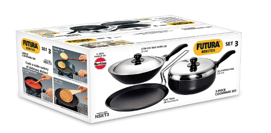 Hawkins Futura Non-Stick Cookware Set 3 (3 Pieces) NSET 3