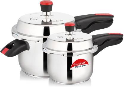 GreenChef- Baba Bebey Combo SS 5Ltr With SS 3 Ltr (Single Lid)