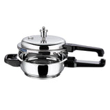 Vinod Platinum Triply Pressure Cooker Flat With Lid - Mini (Induction Friendly)