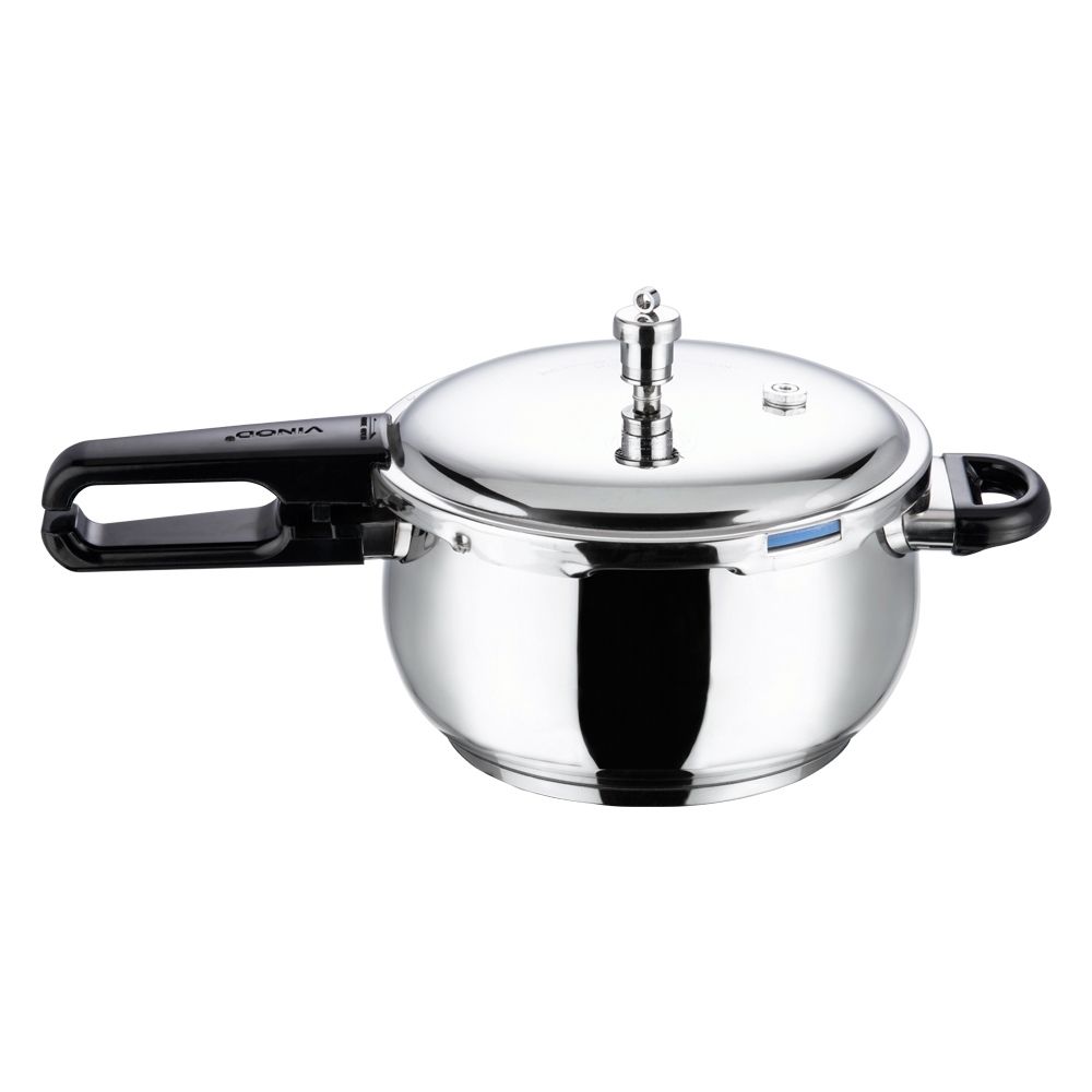 Vinod 18/8 Stainless Steel Splendid Plus Pressure Cooker - 5.5 L (Induction Friendly)