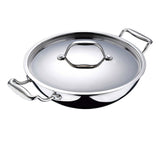 BuyBergner Argent Triply Stainless Steel Kadai with Lid 36 Cm 6.1 Ltr (BG-9961) at lowest price on Apnidukaan.com