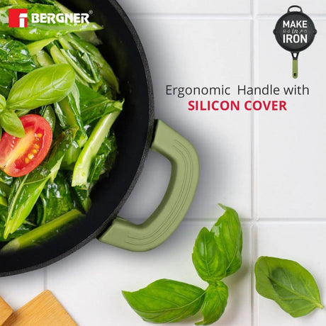  Induction Compatible with a Stay-Cool Silicone Handle Cover