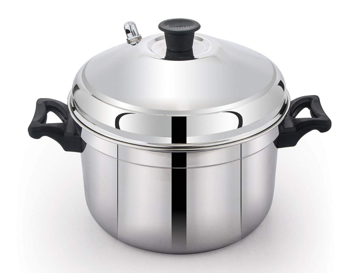 Luxuria Stainless Steel 24 Idly Cooker with Whistle, Silver