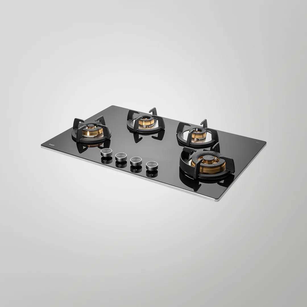 KAFF BLHF 804 BLK Full Brass High Efficiency Burners with FFD BUILT IN HOB