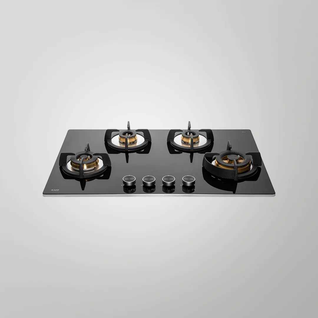 KAFF BLHF 804 BLK Full Brass High Efficiency Burners with FFD BUILT IN HOB