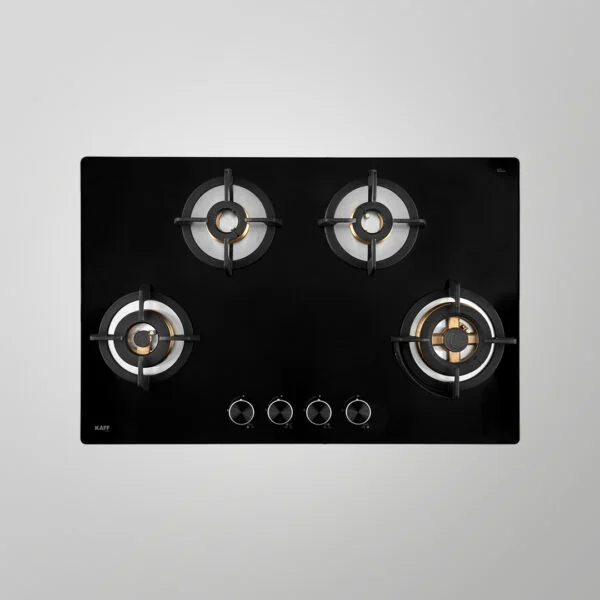 KAFF BLH 804X BLK Full Brass High Efficiency Burners with FFD BUILT IN HOB