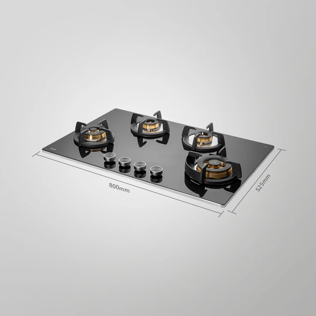 KAFF BLHF 804 BLK Full Brass High Efficiency Burners with FFD BUILT IN HOB