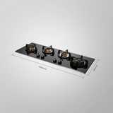 KAFF BLHF 100X BLK Full Brass High Efficiency Burners with FFD Built in Hob