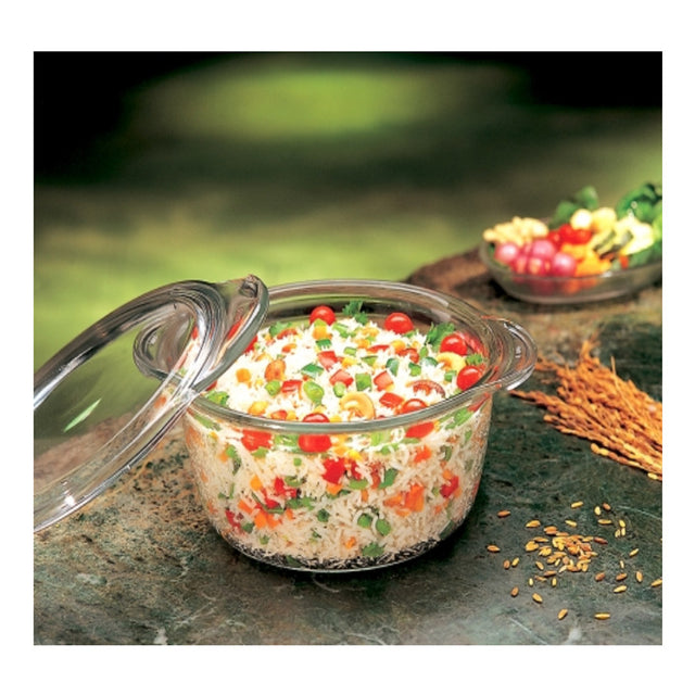 Borosil Deep Round Casserole With Flat Lid 1.2 L (IH22CA13701)