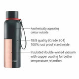 Bliss Trek Series Black Bottle – 500 mL | Hot for 20 Hrs, Cold for 24 Hrs | Wide Mouth & Durable Finish