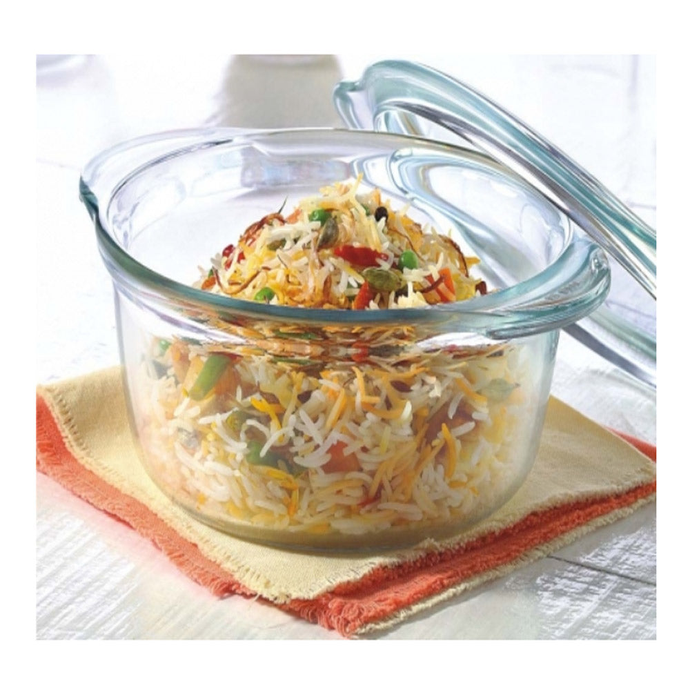 Borosil Deep Round Casserole With Flat Lid 2.5 L(IH22CA14225)