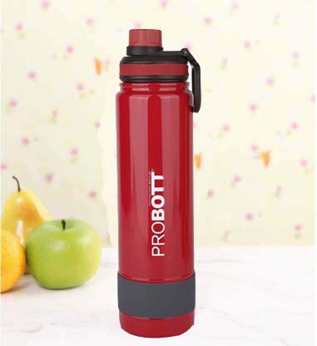 PROBOTT Stainless Steel Double Wall Vacuum Flask Rainbow Sports Bottle 900ml -Red (PB 900-02)