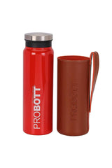 Probott Thermosteel Stainless Steel Bottle For Hot And Cool Water Vacuum Insulated 1 L (750 Ml, Red)