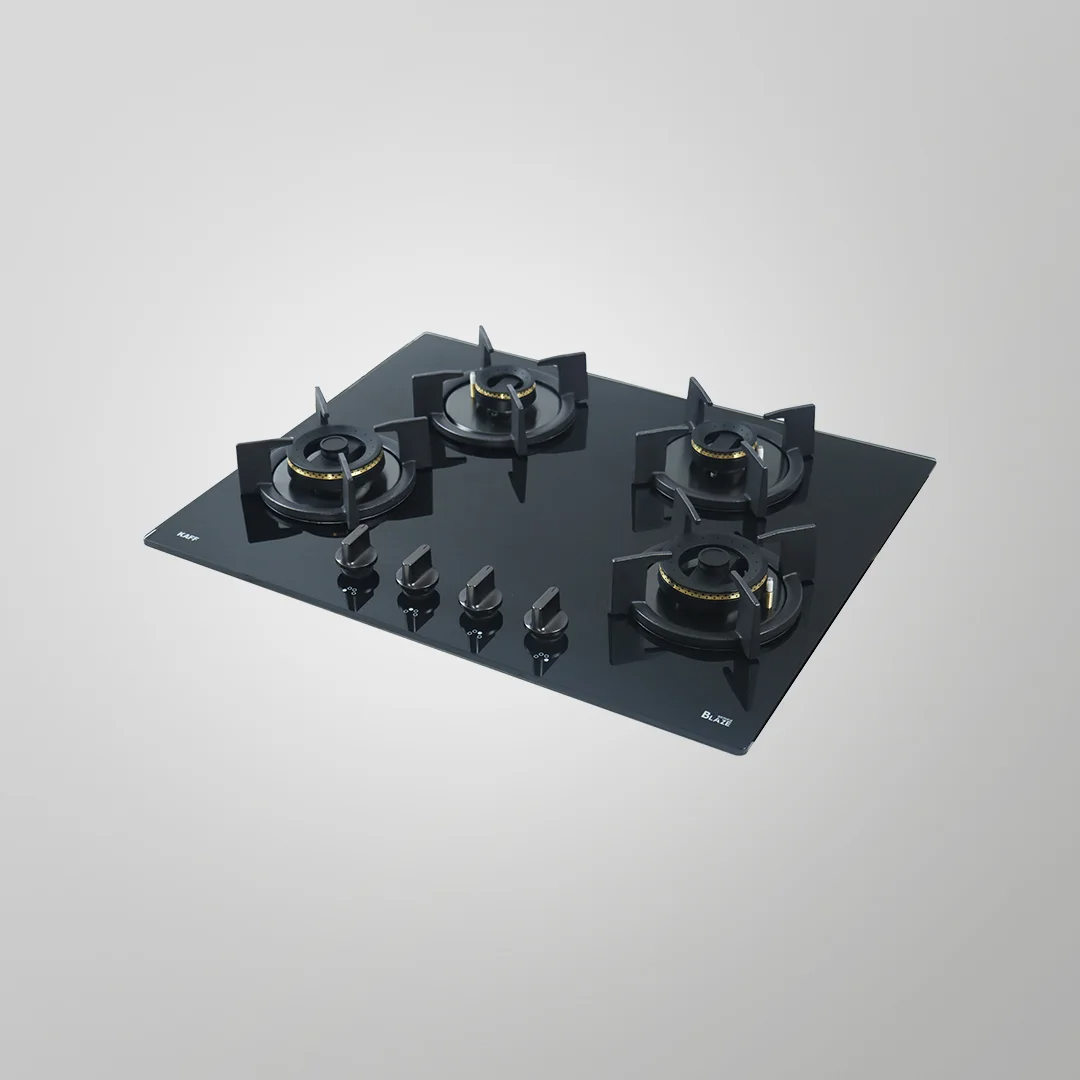 Kaff BZ 654 Built-in Hob, 4 High Efficiency Forged Brass Burners Coated in Black