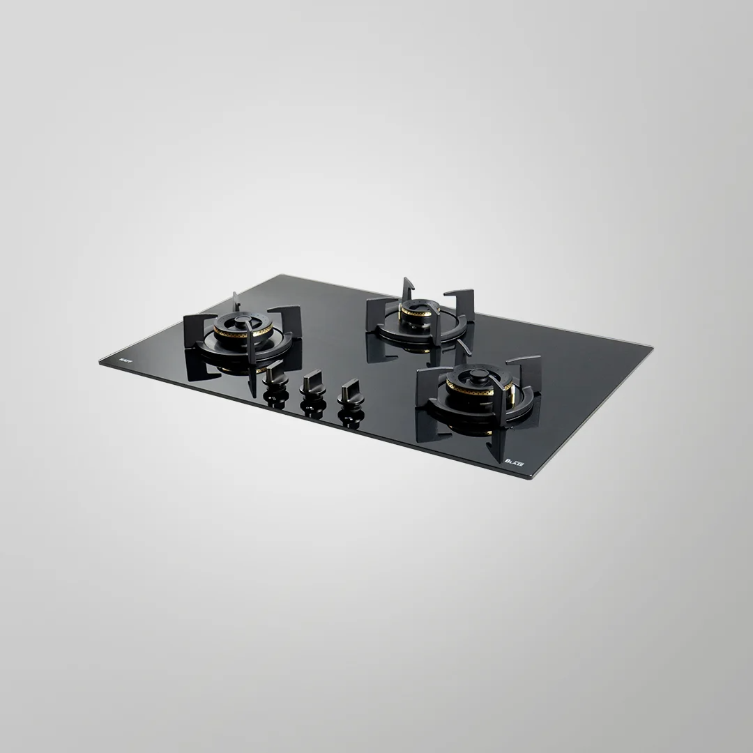 Kaff BZ 783 Built-In Hob, Auto Ignition 3 High Efficiency Forged Brass Burners Coated in Black