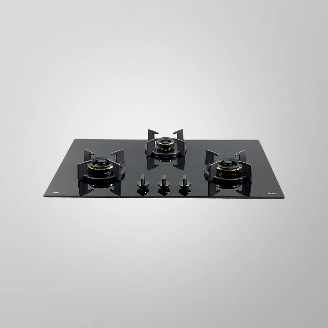 Kaff BZ 783 Built-In Hob, Auto Ignition 3 High Efficiency Forged Brass Burners Coated in Black