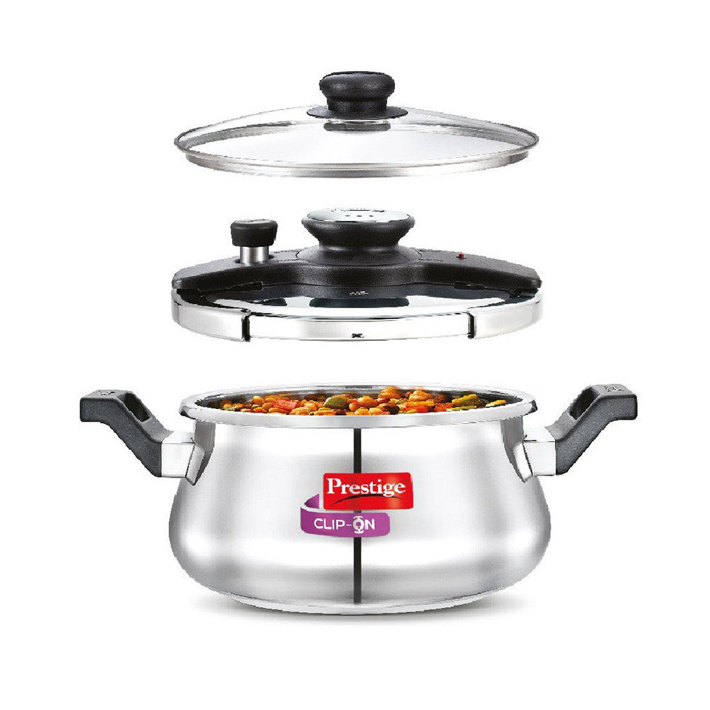 PRESTIGE CLIP-ON STAINLESS STEEL PRESSURE COOKER