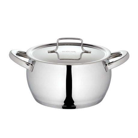 Borosil 2.2 Ltr Tri-Ply Bottom Stainless Steel Handi Casserole with Lid