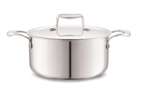 Cello 24 Cm Tri-Ply Steel Casserole With Lid ( 5.5 Liter )