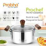 Prochef Casserole With Glass Lid – 3.2L, 20cm