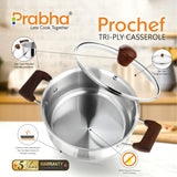 Prochef Casserole With Glass Lid – 3.2L, 20cm