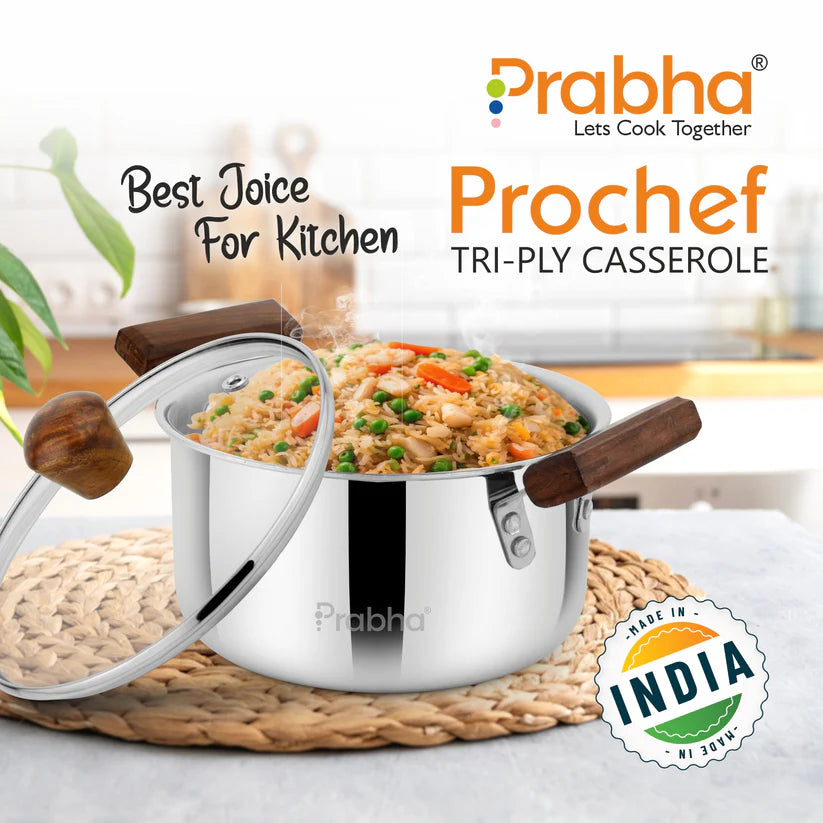 Prochef Casserole With Glass Lid – 3.2L, 20cm